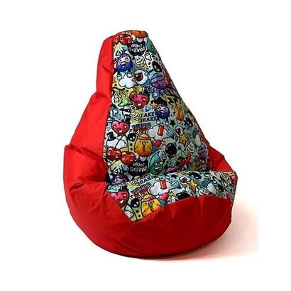 sako-bolso-puf-peral-estampado-rojo-graffiti-xl-130-x-90-cm