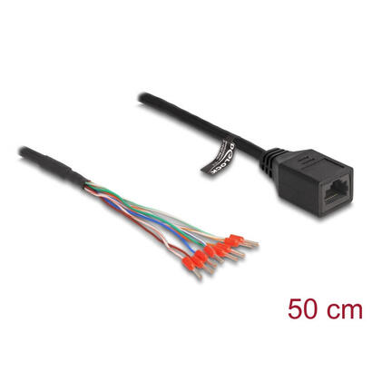 delock-88005-cable-rj45-hembra-a-terminal-de-cable-cat5e-50-cm-negro