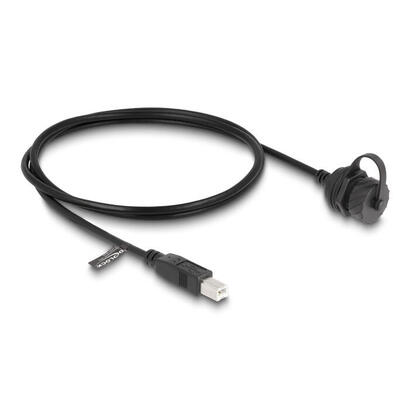 delock-88011-cable-usb-20-tipo-b-macho-a-usb-20-tipo-b-hembra-para-instalacion-con-tapa-protectora-ip68-resistente-al-polvo-y-al