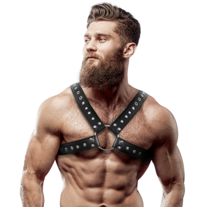 fetish-submissive-attitude-arnes-ecopiel-pecho-cruzado-con-tachuelas-hombre
