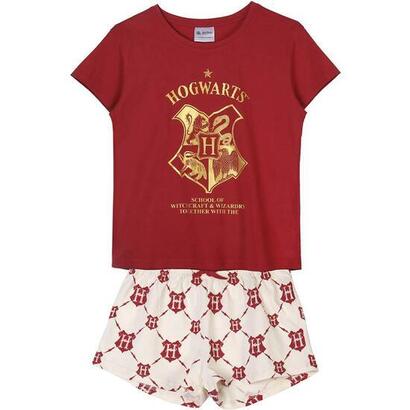 pijama-corto-single-jersey-punto-harry-potter-dark-red-talla-xs