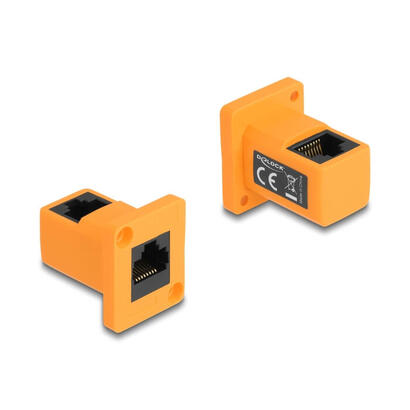 delock-87997-modulo-type-d-rj45-hembra-a-hembra-acodado-90-naranja