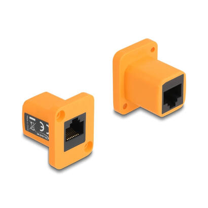 delock-87998-modulo-type-d-rj45-hembra-a-hembra-naranja