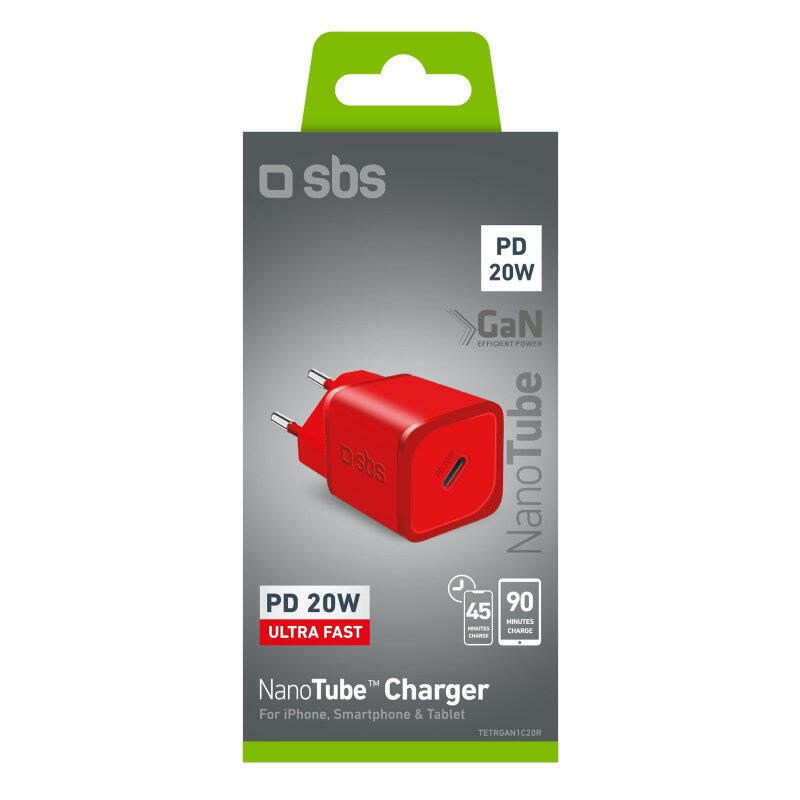 sbs-mini-cargador-gan-usb-c-pd-20w-rojo