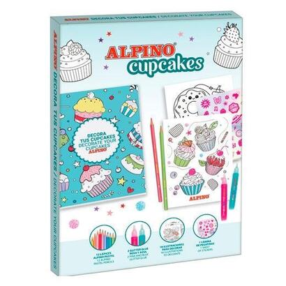 alpino-set-creativo-decor-cupcakes-12-lapices-18-ilustraciones-pegatinas-2-glitter-glue