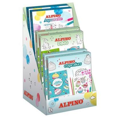 alpino-expositor-sets-creativos-dino-aquarelle-cupcakes