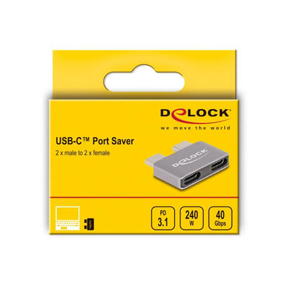 delock-60055-adaptador-usb-40-gbps-usb-type-c-2-x-macho-a-2-x-hembra-protector-de-puerto-de-metal