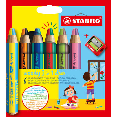 stabilo-woddy-3-en-1-duo-pack-de-6-lapices-de-colores-sacapuntas-mina-2-colores-xxl-10mm-lapiz-de-color-cera