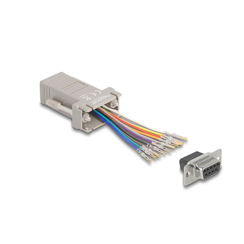delock-kit-de-montaje-de-conector-hembra-d-sub-de-9-pines-a-conector-hembra-rj50-gris