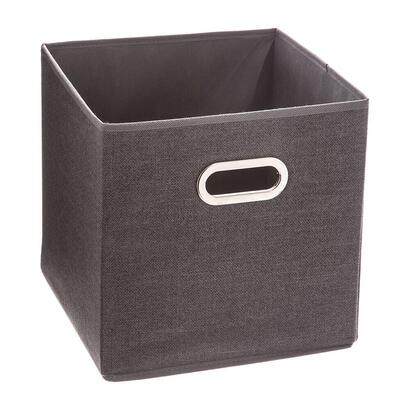 pack-de-2-unidades-caja-organizadora-color-gris-oscuro-para-estanteria-31x31cm