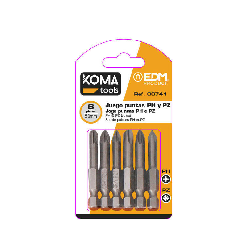 pack-de-5-unidades-juego-6-puntas-ph-1-2-3-pz-1-2-3-x-50mm-koma-tools