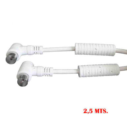 pack-de-5-unidades-prolongacion-tv-video-acodada-con-filtro-95mm-25m-blanco