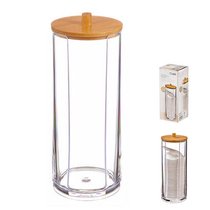 pack-de-2-unidades-dispensador-para-discos-de-algodon-con-tapa-de-bambu-o73-cm
