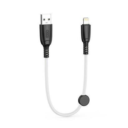 xo-cable-nb247-carga-rapida-usb-lightning-6a-25cm-con-clip-color-blanco