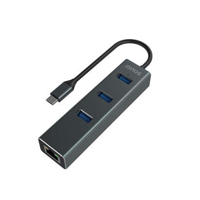 savio-ak-57-usb-c-hub-3-x-usb-a-con-adaptador-rj-45-gigabit-ethernet-5000-mbits-gris