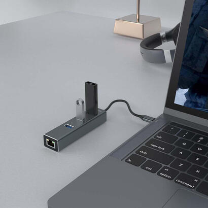 savio-ak-57-usb-c-hub-3-x-usb-a-con-adaptador-rj-45-gigabit-ethernet-5000-mbits-gris