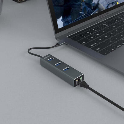savio-ak-57-usb-c-hub-3-x-usb-a-con-adaptador-rj-45-gigabit-ethernet-5000-mbits-gris