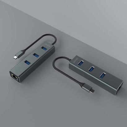 savio-ak-57-usb-c-hub-3-x-usb-a-con-adaptador-rj-45-gigabit-ethernet-5000-mbits-gris