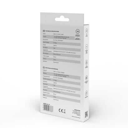 savio-ak-57-usb-c-hub-3-x-usb-a-con-adaptador-rj-45-gigabit-ethernet-5000-mbits-gris
