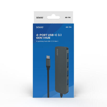 savio-hub-usb-c-4-x-usb-a-ak-54