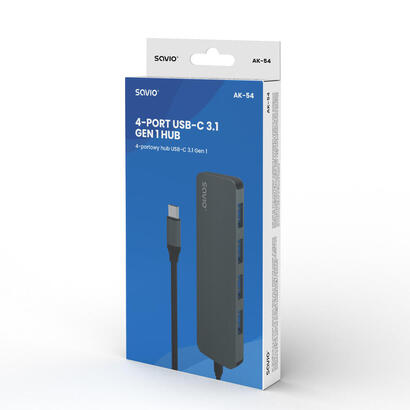 savio-hub-usb-c-4-x-usb-a-ak-54