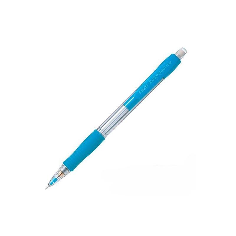 pack-de-12-unidades-pilot-portaminas-h-185-supergrip-05mm-con-goma-azul-claro