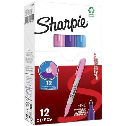 pack-de-12-unidades-sharpie-marcador-permanente-fine-f-csurtidos-rosamoradoturquesa