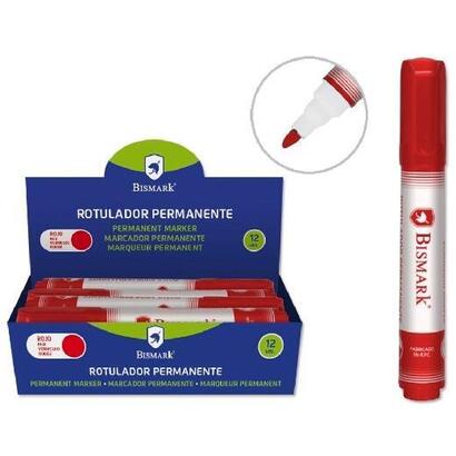 pack-de-12-unidades-bismark-rotulador-permanente-punta-conica-15mm-rojo