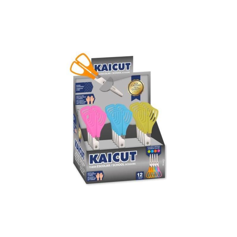 pack-de-25-unidades-kaicut-tijeras-escolares-130mm-acero-inoxidable-csurtidos