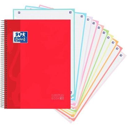 pack-de-5-unidades-oxford-cuaderno-europeanbook-10-school-classic-a4-150h-5x5mm-textradura-rojo