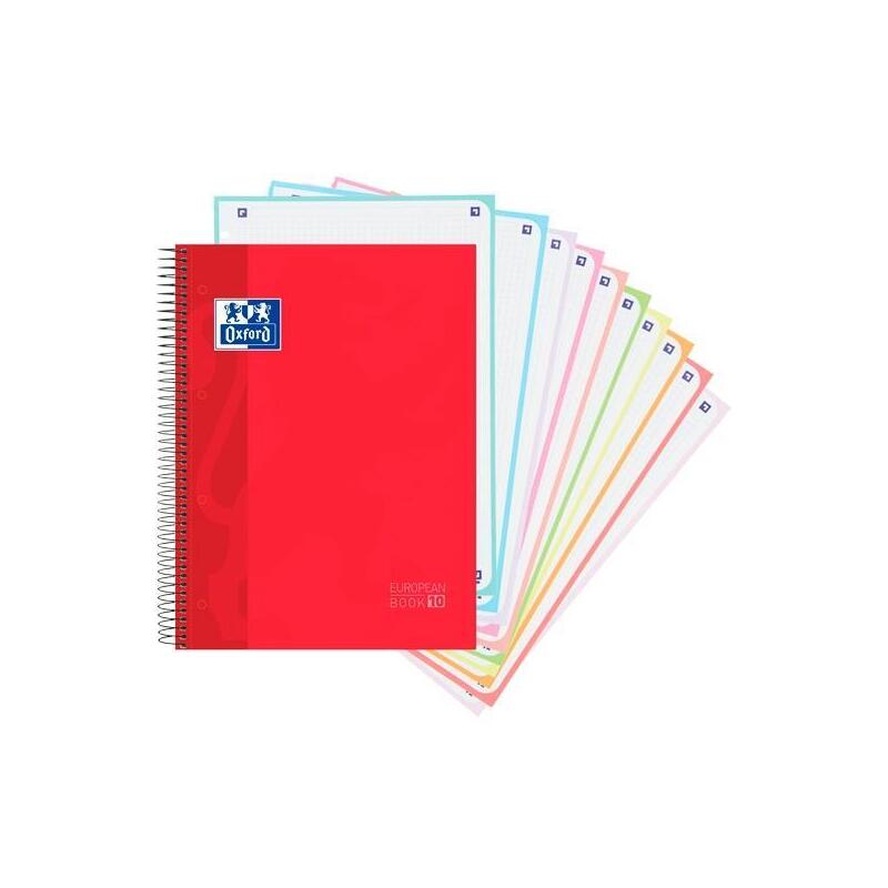 pack-de-5-unidades-oxford-cuaderno-europeanbook-10-school-classic-a4-150h-5x5mm-textradura-rojo
