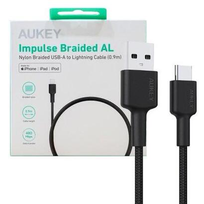 aukey-cb-cd30-cable-usb-c-type-c-power-delivery-pd-3a-09m-nylon-negro
