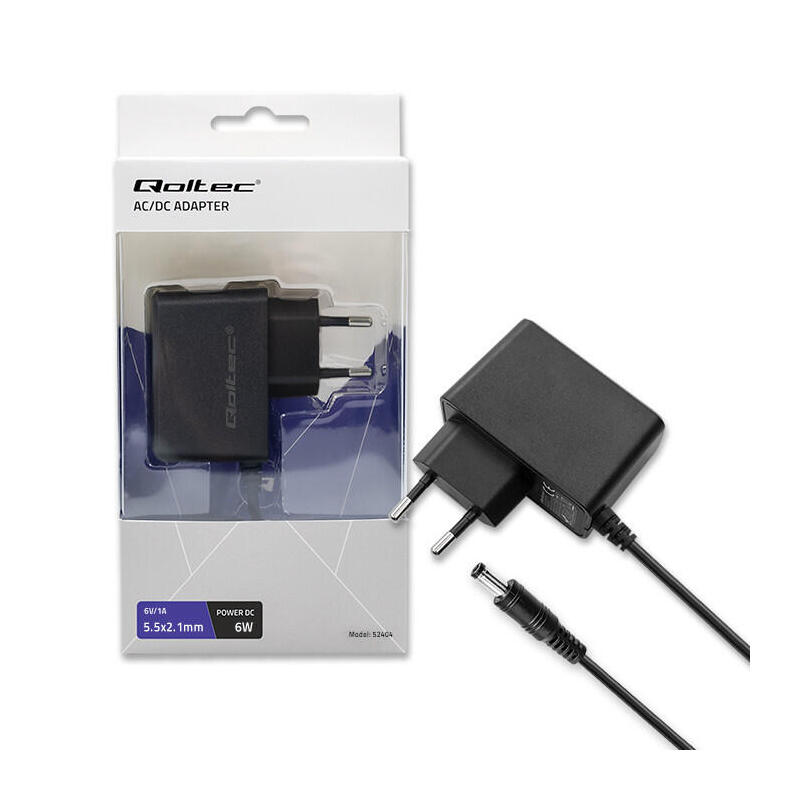 qoltec-52404-plug-in-power-adapter-premium-6w-6v-1a-55x21