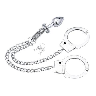 esposas-de-metal-con-cadena-y-plug-anal
