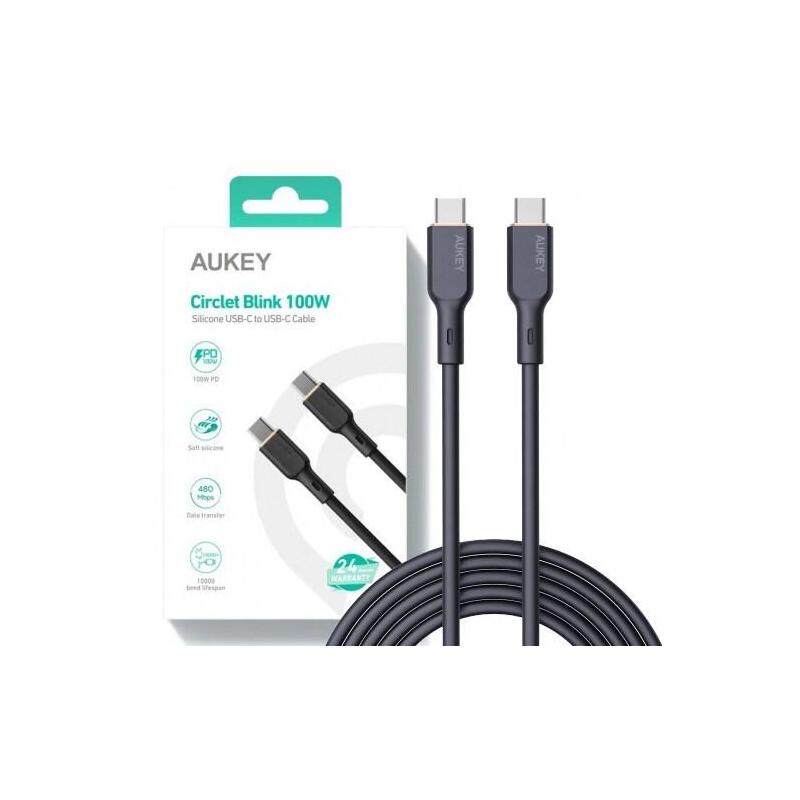 aukey-cb-scc102-cable-usb-c-type-c-power-delivery-pd-100w-5a-18m-silikon-negro