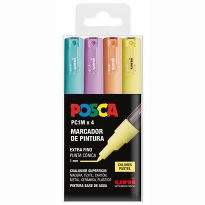 posca-marcador-pc-1m4c-no-permanente-punta-fina-07-1mm-colores-surtidos-pastel-4u-