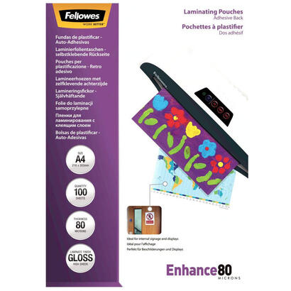 fellowes-pack-100-fundas-plastificar-80-mic-adhesivas-a4