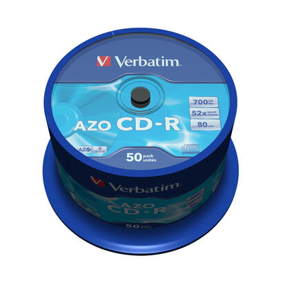 verbatim-cd-r-azo-700mb-52x-50-pack-spindle-superficie-crystal