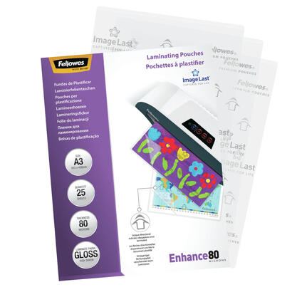 fellowes-pack-de-25-fundas-para-plastificar-brillo-a3-80-micras-alta-calidad-transparente