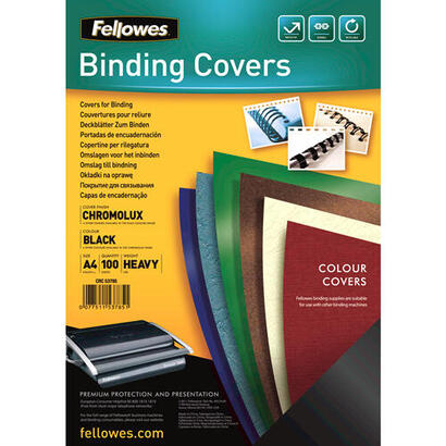 fellowes-pack-de-100-portadas-de-carton-brillo-chromolux-a4-250-gr-alta-calidad-color-negro