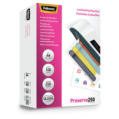 fellowes-a4-glossy-250-micron-laminating-pouch-100-pack