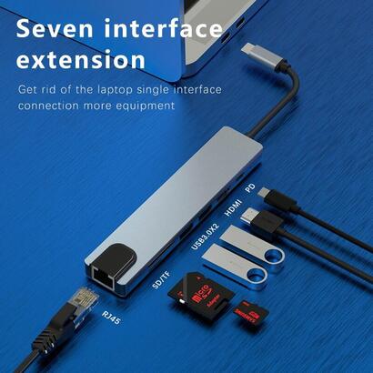 hub-usb-c-7-en-1-con-hdmi-2x-usb-30-usb-c-pd-sdtf-rj45-100-mbps
