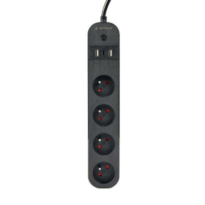 gembird-regleta-smart-con-cargador-usb-4-enchufes-franceses-negro