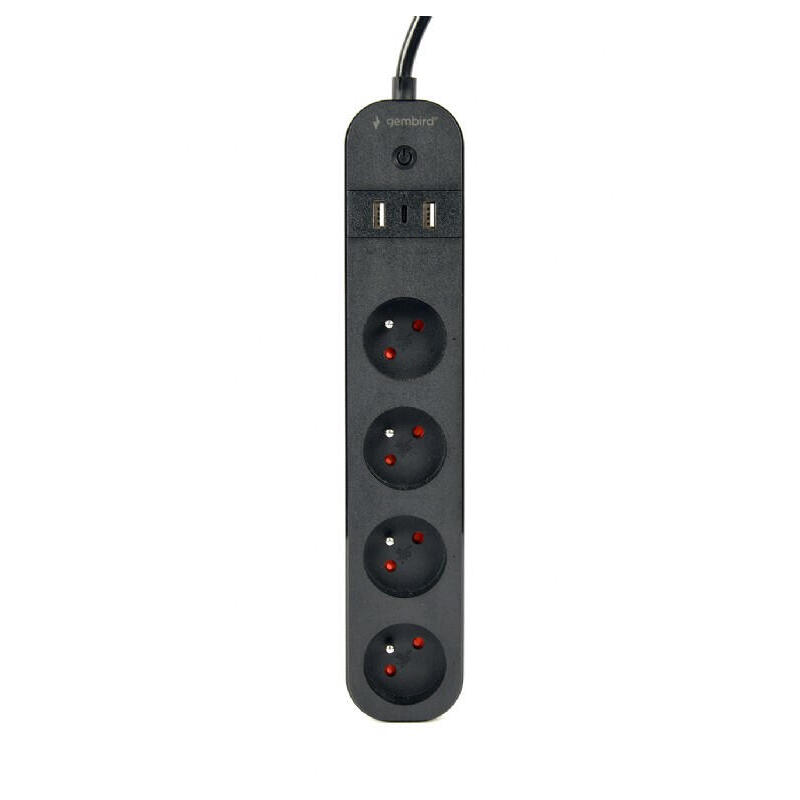 gembird-regleta-smart-con-cargador-usb-4-enchufes-franceses-negro gembird-regleta-smart-con-cargador-usb-4-enchufes-franceses-negro