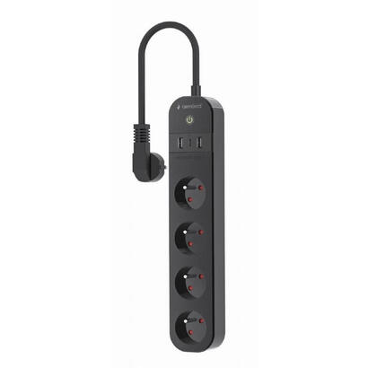 gembird-regleta-smart-con-cargador-usb-4-enchufes-franceses-negro