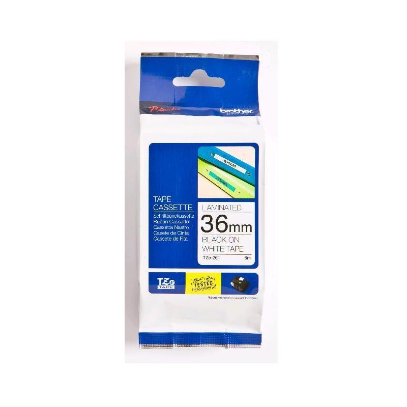 brother-cinta-mecanografico-negro-sobre-blanco-tze-261-tz-261-36-mm-x-8-m-laminado brother-cinta-mecanografico-negro-sobre-blanco-tze-261-tz-261-36-mm-x-8-m-laminado