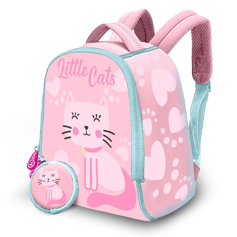 pack-de-4-unidades-mochila-monedero-little-cats-neopreno-25cm