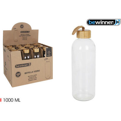botella-vidrio-1000ml-tapon-bambu-bewinner