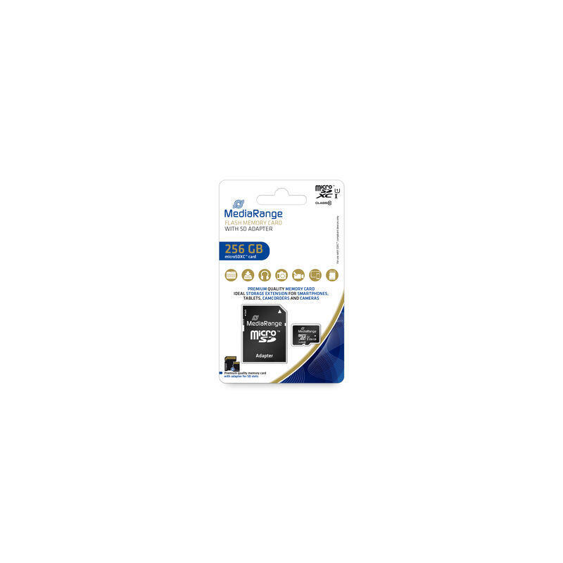 mediarange-sd-microsd-256gb-uhs-1-cl10-con-adaptador-incluido