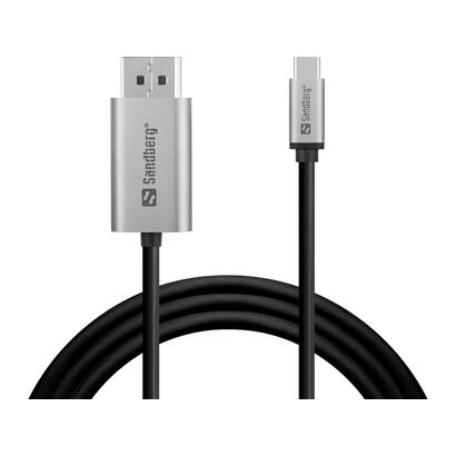 sandberg-136-51-adaptador-de-cable-de-video-2-m-usb-tipo-c-displayport-negro-gris